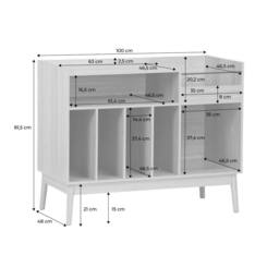 sweeek 130cm vintage vinyl furniture XL with wood effect in Beige - thumbnail 3