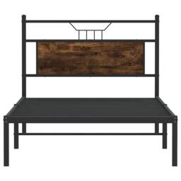 Berkfield Home Decorative Bed Frame without Mattress Smoked Oak 100x190 cm Engin in Brown - thumbnail 6