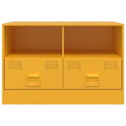 Berkfield Home TV Cabinets 2 pcs Mustard Yellow 67x39x44 cm Steel - Size: 67 x 39 x 44 cm - thumbnail 5