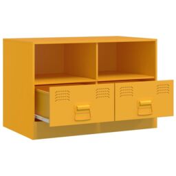 Berkfield Home TV Cabinets 2 pcs Mustard Yellow 67x39x44 cm Steel - Size: 67 x 39 x 44 cm - thumbnail 6