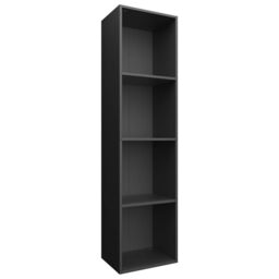 Berkfield Home Book Cabinet/TV Cabinet Black 36x30x143 cm Engineered Wood - Size: 36 x 30 x 143 cm - thumbnail 2
