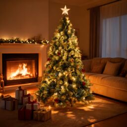 Shatchi 6FT Pre-Lit Kentucky Pine Luxurious Artificial Green Christmas Tree With Long life Energy Saving Warm White LED Lights - thumbnail 5