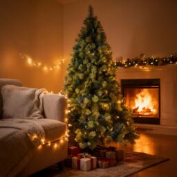 Shatchi 6FT Pre-Lit Kentucky Pine Luxurious Artificial Green Christmas Tree With Long life Energy Saving Warm White LED Lights - thumbnail 4
