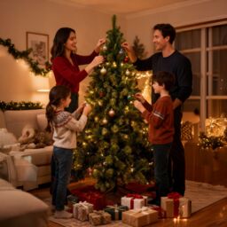 Shatchi 6FT Pre-Lit Kentucky Pine Luxurious Artificial Green Christmas Tree With Long life Energy Saving Warm White LED Lights - thumbnail 6