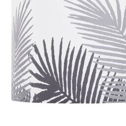 Wyld and Coco Grey Leaf Fabric Drum Pendant Light 1-Light - thumbnail 6
