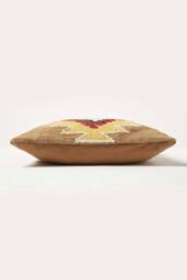 Homescapes Handwoven Kilim Cushion with Feather Filling in Brown - Size: 45 cm x 45 cm - thumbnail 4
