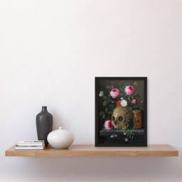 Artery8 Vanitas Still Life With Skull Jan van Kessel Framed Wall Art Print - Size: A4 - thumbnail 2
