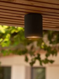 Nordlux Modern Outdoor Ceiling Light Black Aluminium GU10 Ribbed - Mains Powered, IP54 - thumbnail 6