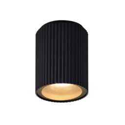 Nordlux Modern Outdoor Ceiling Light Black Aluminium GU10 Ribbed - Mains Powered, IP54 - thumbnail 1