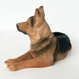 Animal Crackers Realistic Laying German Shepherd Dog Figurine, 18cm, Gift Boxed in Brown - thumbnail 4
