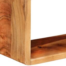 Berkfield Home Beautiful 3 Piece Wall Cube Shelf Set Soild Acacia Wood in Brown - thumbnail 6