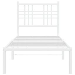Berkfield Home Metal Bed Frame without Mattress with Headboard White 80x200cm - Size: 80x200 cm - thumbnail 4
