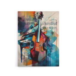 "Artery8 Abstract Notes Violin & Piano Canvas Wall Art Print - Size: W18"" x H24""" - thumbnail 1