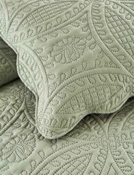 Chums Olivia Quilted Bedspread Set Includes FREE Quilted Pillowsham(s) in Green - Size: King - thumbnail 2