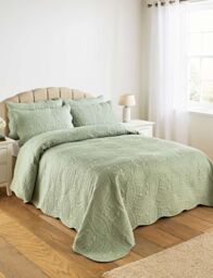 Chums Olivia Quilted Bedspread Set Includes FREE Quilted Pillowsham(s) in Green - Size: King - thumbnail 1