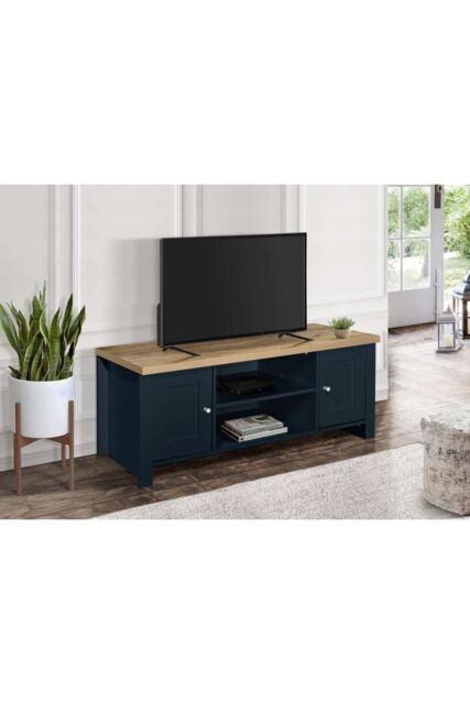 Birlea TV Unit Blue Oak Highgate Large Entertainment Navy Farmhouse Shabby Chic - image 1