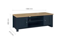 Birlea TV Unit Blue Oak Highgate Large Entertainment Navy Farmhouse Shabby Chic - thumbnail 6