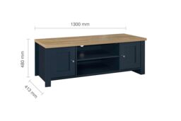 Birlea TV Unit Blue Oak Highgate Large Entertainment Navy Farmhouse Shabby Chic - thumbnail 7