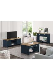 Birlea TV Unit Blue Oak Highgate Large Entertainment Navy Farmhouse Shabby Chic - thumbnail 2