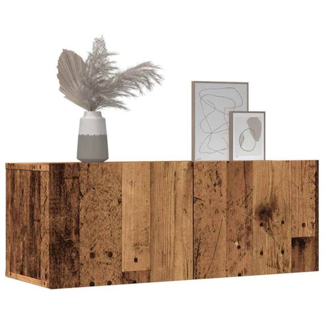 Berkfield Home TV Cabinets Wall-mounted 2 pcs Old Wood 80x30x30 cm in Brown - Size: 80 x 30 x 30 cm - image 1