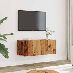 Berkfield Home TV Cabinets Wall-mounted 2 pcs Old Wood 80x30x30 cm in Brown - Size: 80 x 30 x 30 cm - thumbnail 2