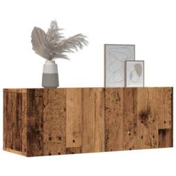 Berkfield Home TV Cabinets Wall-mounted 2 pcs Old Wood 80x30x30 cm in Brown - Size: 80 x 30 x 30 cm - thumbnail 1