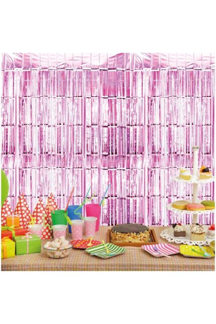 Netagon Shimmer Tinsel Curtain 3M x 1M Pink - image 1