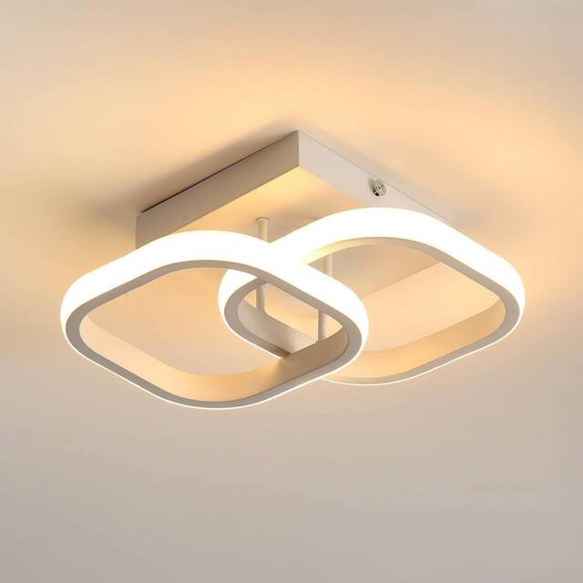 Goeco LED Ceiling Light 22 W Square 3000 K for Bedroom Living Room Kitchen in White - image 1