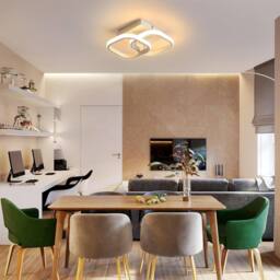 Goeco LED Ceiling Light 22 W Square 3000 K for Bedroom Living Room Kitchen in White - thumbnail 5