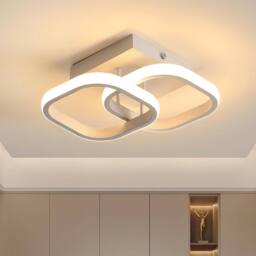 Goeco LED Ceiling Light 22 W Square 3000 K for Bedroom Living Room Kitchen in White - thumbnail 2