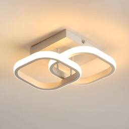 Goeco LED Ceiling Light 22 W Square 3000 K for Bedroom Living Room Kitchen in White - thumbnail 1