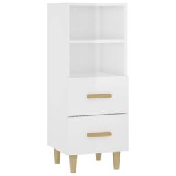 Berkfield Home Sideboard High Gloss White 34.5x34x90 cm Engineered Wood - thumbnail 3