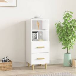 Berkfield Home Sideboard High Gloss White 34.5x34x90 cm Engineered Wood - thumbnail 2