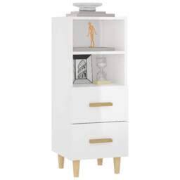 Berkfield Home Sideboard High Gloss White 34.5x34x90 cm Engineered Wood - thumbnail 4