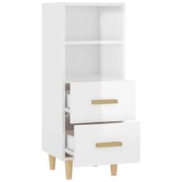 Berkfield Home Sideboard High Gloss White 34.5x34x90 cm Engineered Wood - thumbnail 7