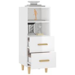 Berkfield Home Sideboard High Gloss White 34.5x34x90 cm Engineered Wood - thumbnail 5