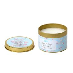Me To You Inspired Happy Birthday Candle - Birthday Cake Scent 180G (1-Wick) in Blue - Size: Small