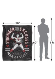 Warner Brothers Superman Officially Licensed Silky Touch Super Soft Throw Blanket 152 x 127 cm in White - thumbnail 5