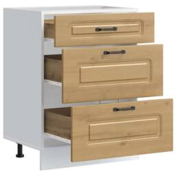 Berkfield Home Kitchen Base Cabinet Kalmar Artisan Oak Engineered Wood in Brown - thumbnail 5