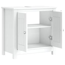 Berkfield Home Beautiful Bathroom Sink Cabinet BERG White 60x34x59 cm Solid Wood Pine - Size: 60 x 34 x 59 cm - thumbnail 4