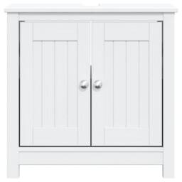 Berkfield Home Beautiful Bathroom Sink Cabinet BERG White 60x34x59 cm Solid Wood Pine - Size: 60 x 34 x 59 cm