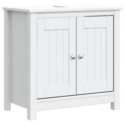 Berkfield Home Beautiful Bathroom Sink Cabinet BERG White 60x34x59 cm Solid Wood Pine - Size: 60 x 34 x 59 cm - thumbnail 3