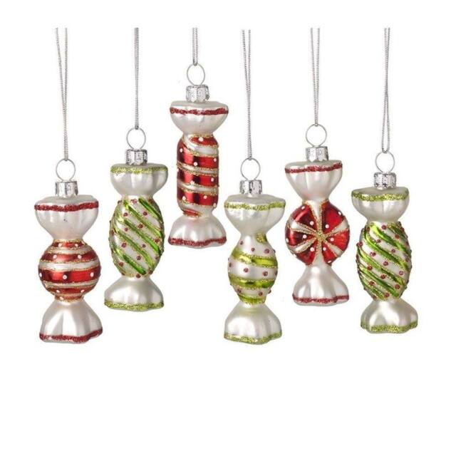 Garden Greatness Set Of 6 Hanging Glass Candy Sweet Baubles - Size: 1 Pack