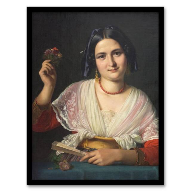 Artery8 Wilhelm Marstrand Roman Woman in Carnival Costume Framed Art Print - Size: A4 - image 1