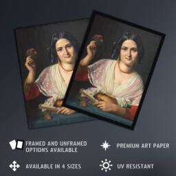 Artery8 Wilhelm Marstrand Roman Woman in Carnival Costume Framed Art Print - Size: A4 - thumbnail 2