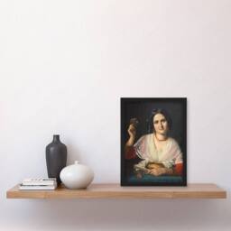 Artery8 Wilhelm Marstrand Roman Woman in Carnival Costume Framed Art Print - Size: A4 - thumbnail 4