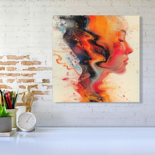 "Warren Reed - Designer Geometric Vibrance Canvas - Size: W16"" x H16""" - image 1