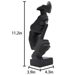 Huhote Thinker Statue Resin Abstract Art Sculpture Ponder Statue for Home in Black - thumbnail 8