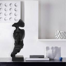 Huhote Thinker Statue Resin Abstract Art Sculpture Ponder Statue for Home in Black - thumbnail 4