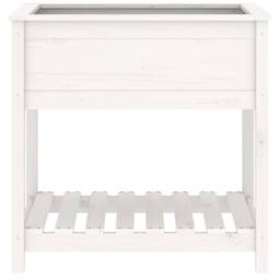 Berkfield Home Planter with Shelf White 82.5x54x81 cm Solid Wood Pine - thumbnail 5